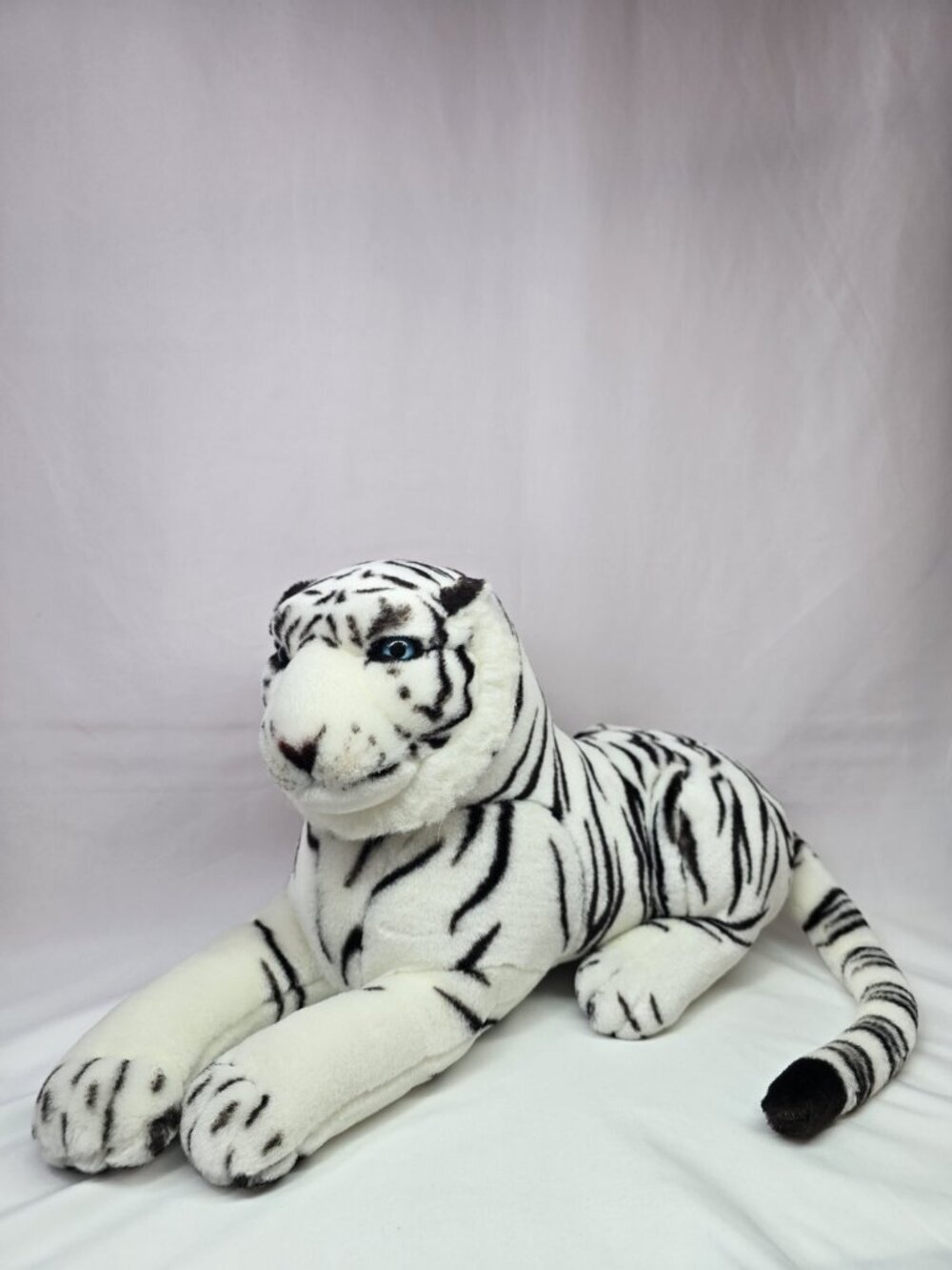 Vintage Best Made LTD Realistic White Tiger Plush Toy Stuffed- READ INFO
